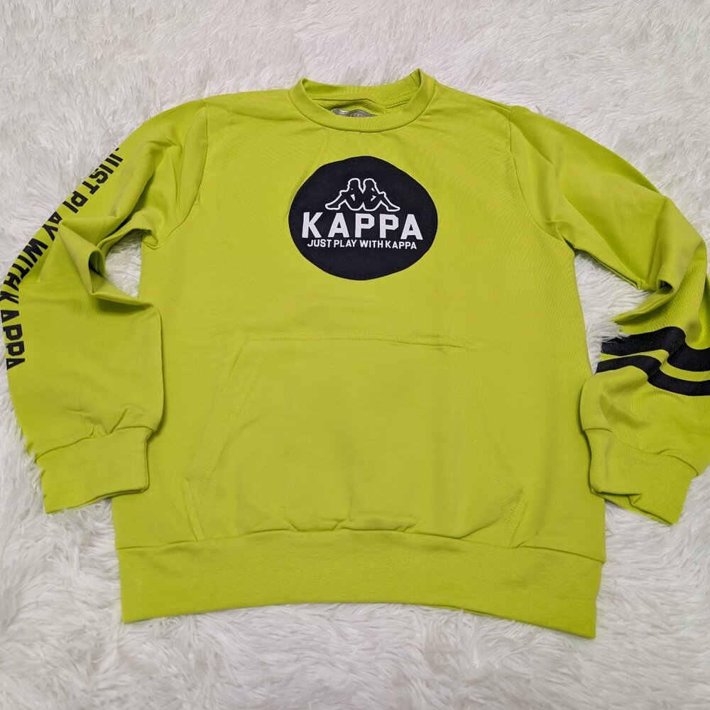 Kappa Unisex Crew Neck Light Green Pullover Loopknit with logo Sweatshirt NWOT